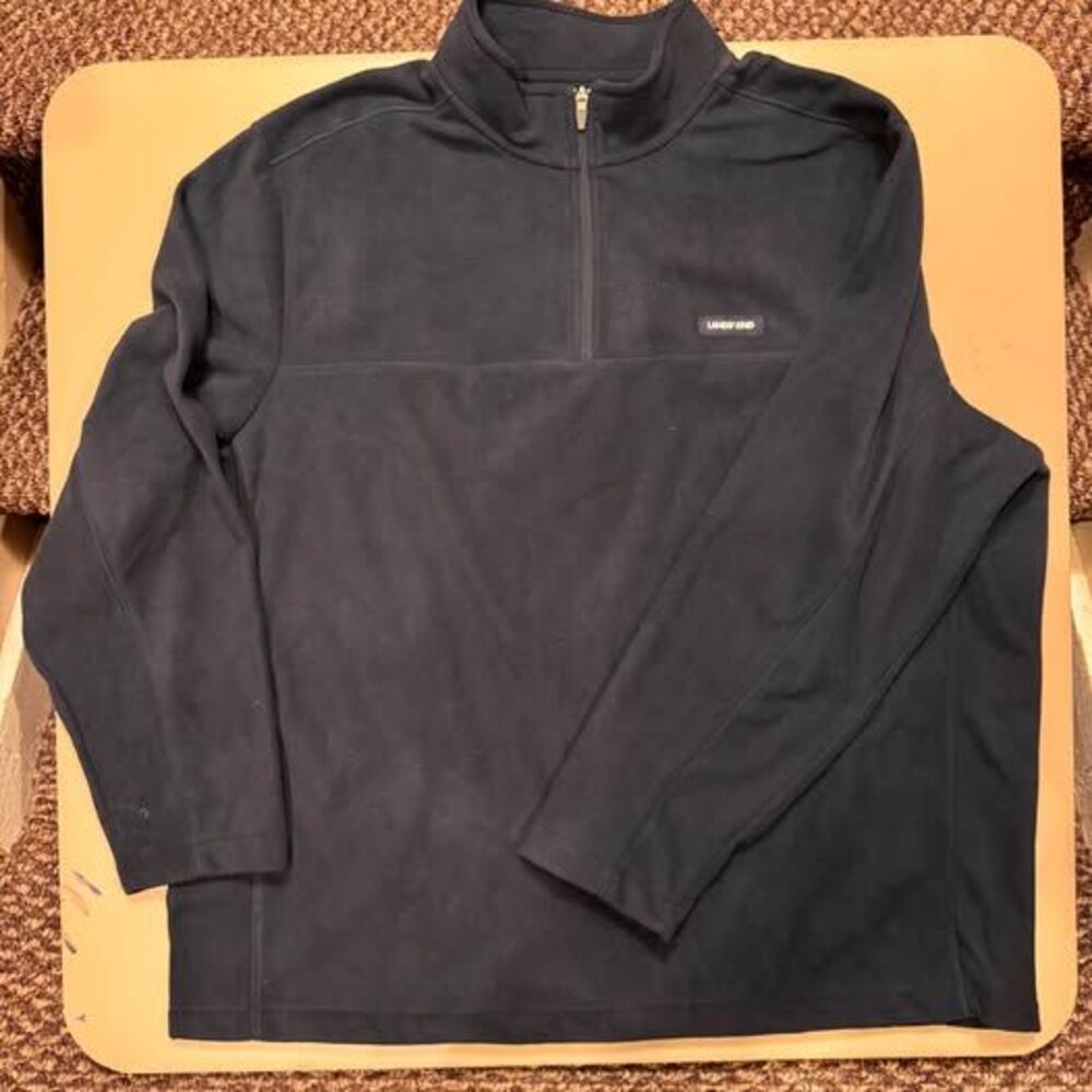 Lands' End Men's 3XL Tall 1/4 Zip Fleece Pullover